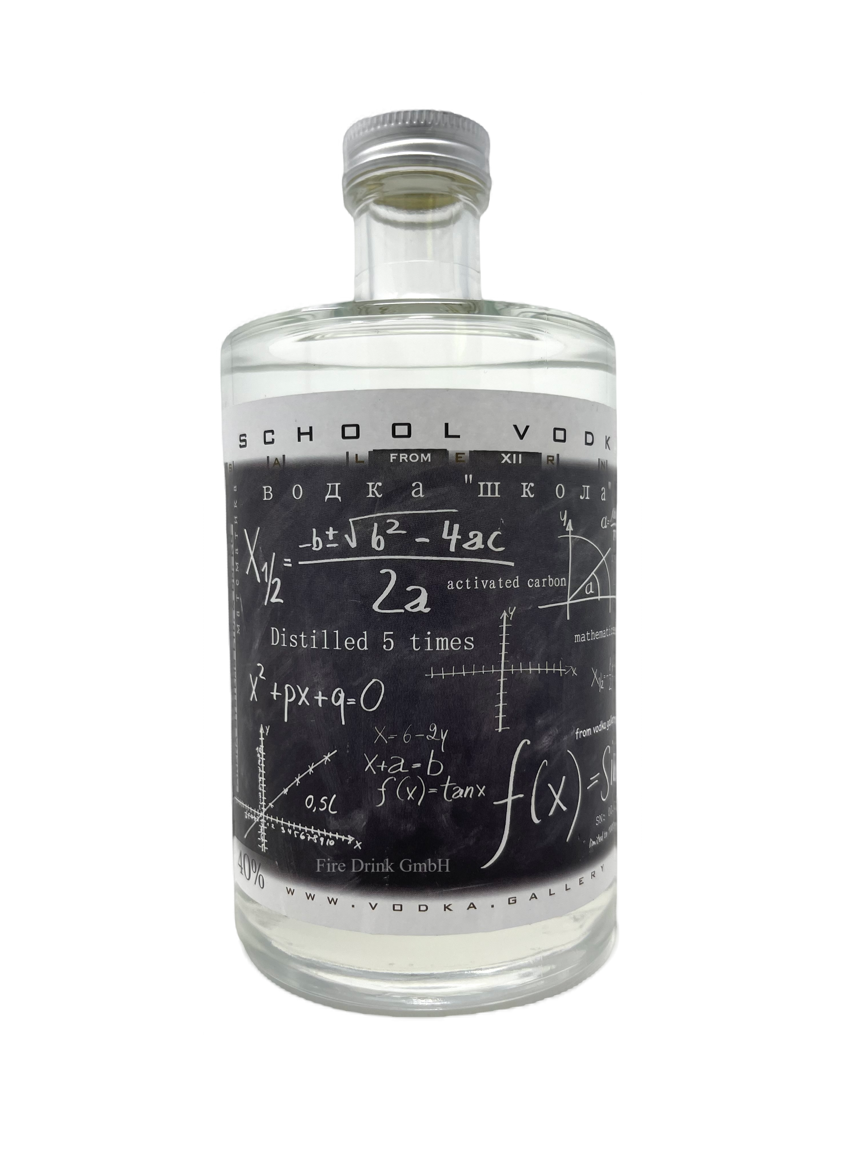 Vodka, School Vodka, 0,5l, 40%, Silber und Gold